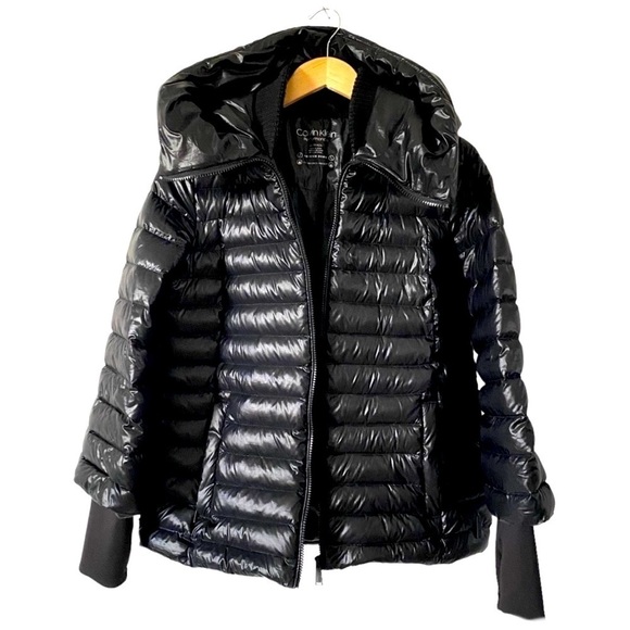Calvin Klein Down Puffer Jacket Hooded Black Winter Coat Womens XS / Small - Picture 1 of 11